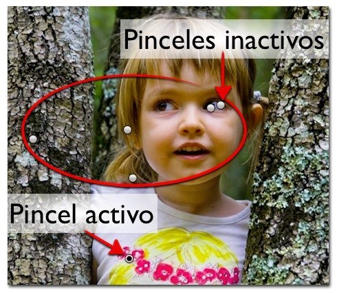 El Pincel Activo Es El Que Contiene El Centro Con El Punto Negro