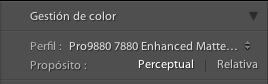 Gestión De Color Gestionada Por Lightroom