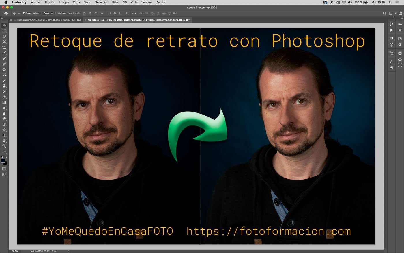 Retoque De Retrato Con Fondo Oscuro En Photoshop