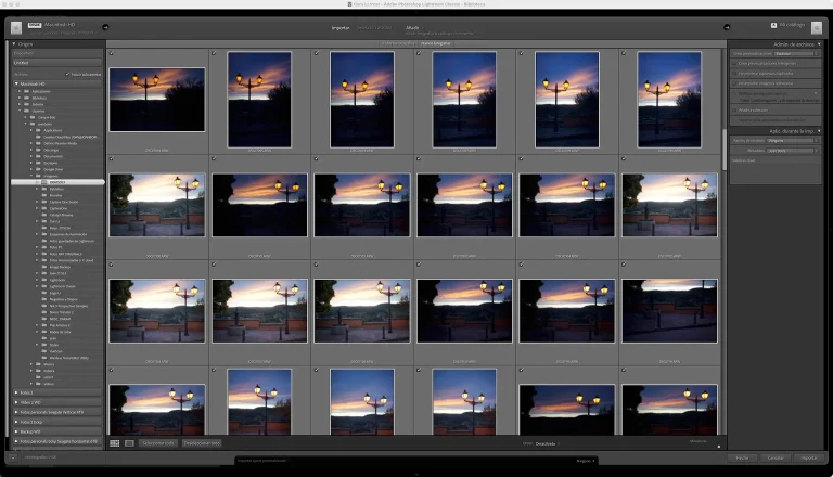 Ventana De Importación De Lightroom Classic